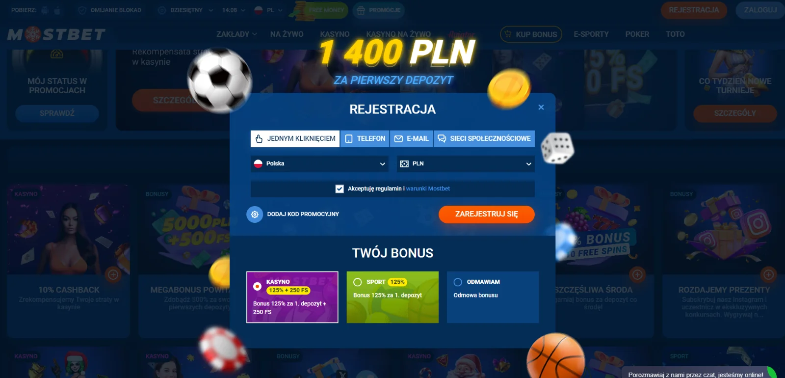 Mostbet rejestracja